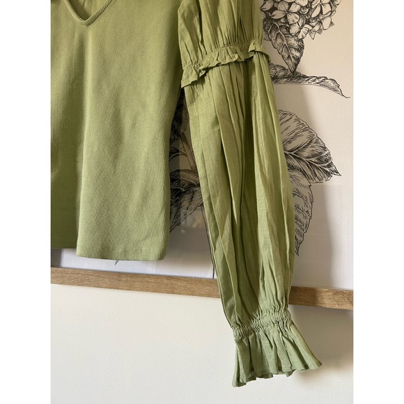 Anthropologie Sage Green Blouse - Picture 3 of 7